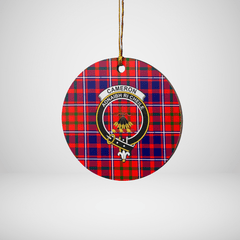 Clan Cameron of Lochiel Modern Tartan Crest Round Ceramic Ornament LG53 Cameron of Lochiel Modern Tartan Tartan Christmas   