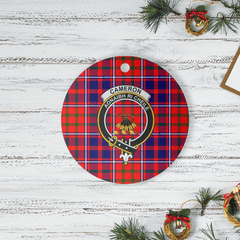 Clan Cameron of Lochiel Modern Tartan Crest Round Ceramic Ornament LG53 Cameron of Lochiel Modern Tartan Tartan Christmas   