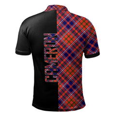 Clan Cameron of Lochiel Modern Tartan Polo Shirt Half of Me - Cross Style ZY60 Cameron of Lochiel Modern Tartan Tartan Polo   