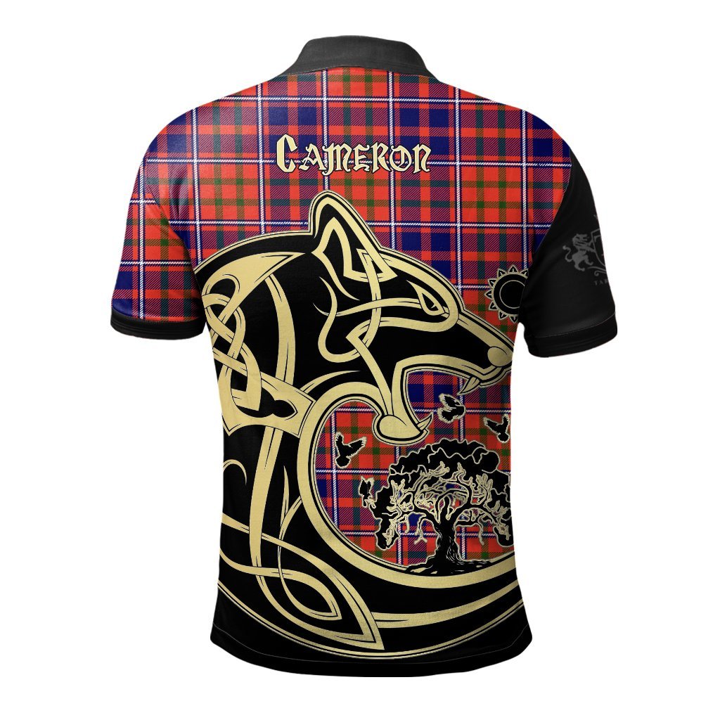 Clan Cameron of Lochiel Modern Tartan Polo Shirt Viking Wolf MA72 Cameron of Lochiel Modern Tartan Tartan Polo   