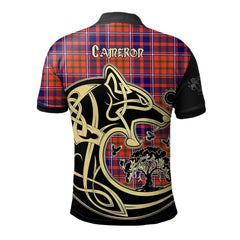 Clan Cameron of Lochiel Modern Tartan Polo Shirt Viking Wolf MA72 Cameron of Lochiel Modern Tartan Tartan Polo   