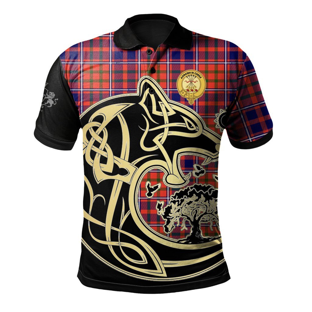 Clan Cameron of Lochiel Modern Tartan Polo Shirt Viking Wolf MA72 Cameron of Lochiel Modern Tartan Tartan Polo   