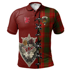 Clan Cameron Tartan Polo Shirt - Lion Rampant And Celtic Thistle Style WX94 Cameron Tartan Tartan Polo   