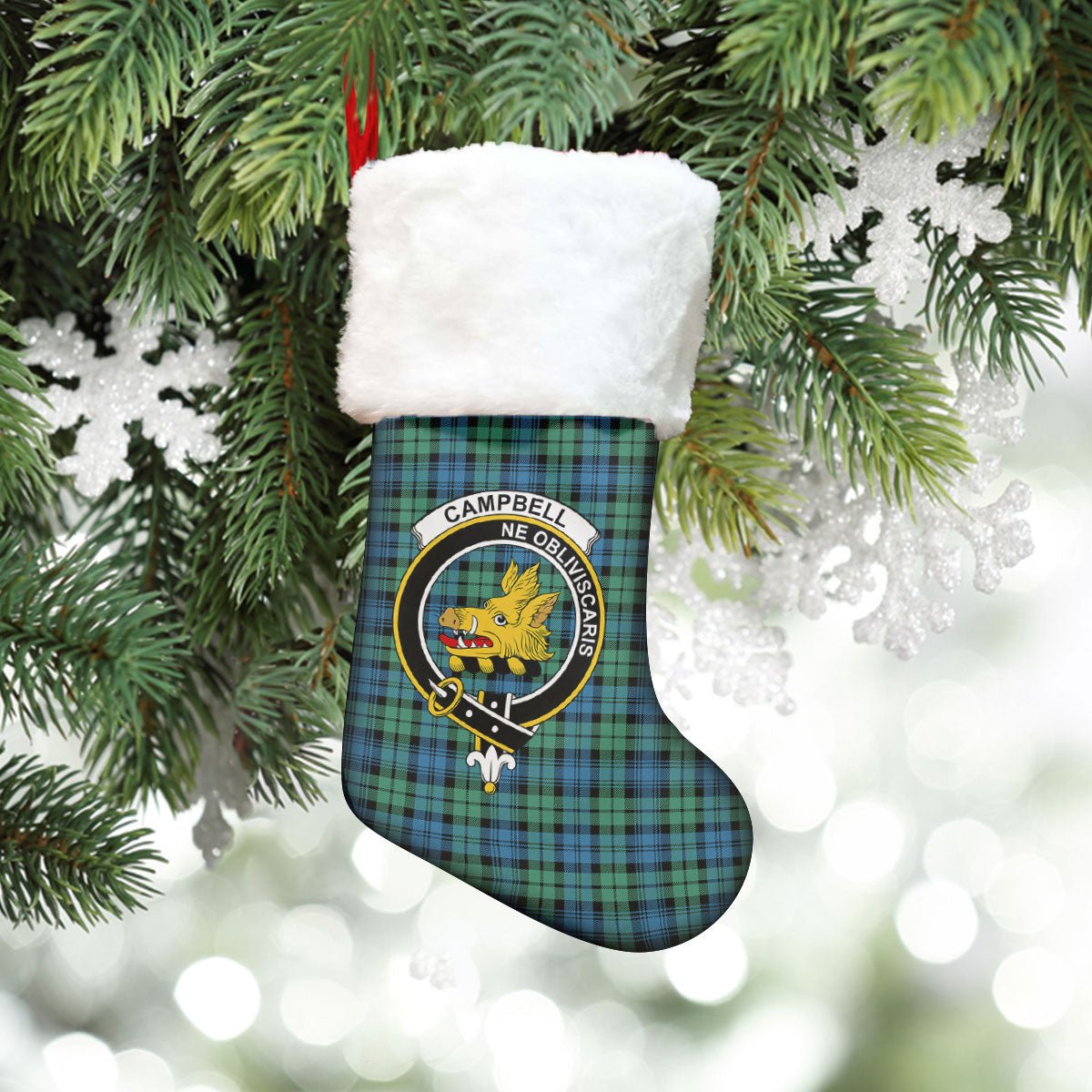 Clan Campbell Ancient 01 Tartan Crest Christmas Stocking WC60 Campbell Ancient 01 Tartan Tartan Stocking   