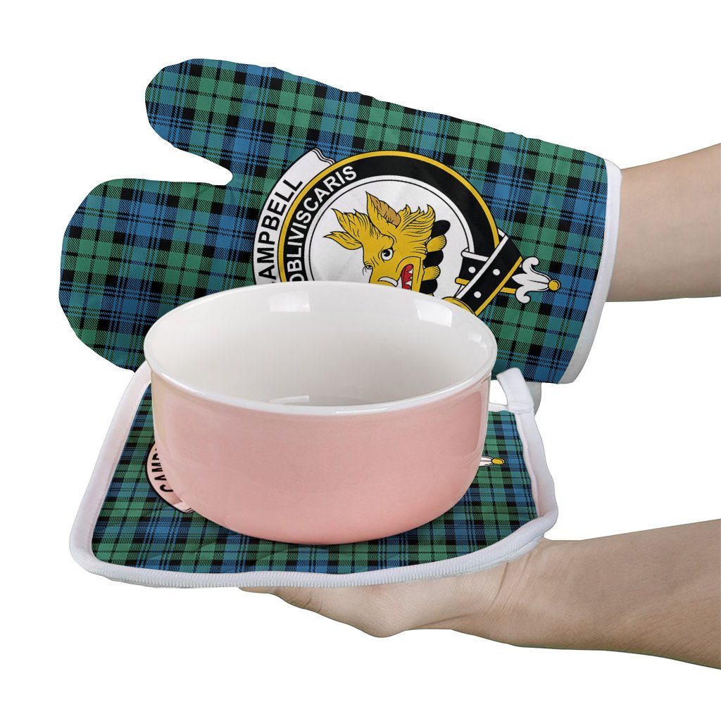 Clan Campbell Ancient 01 Tartan Crest Oven Mitt And Pot Holder (2 Oven Mitts + 1 Pot Holder) OK51 Clan Campbell Tartan Today   