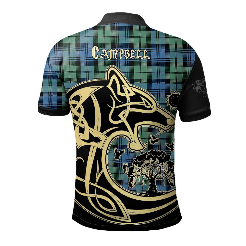 Clan Campbell Ancient 01 Tartan Polo Shirt Viking Wolf NN86 Campbell Ancient 01 Tartan Tartan Polo   