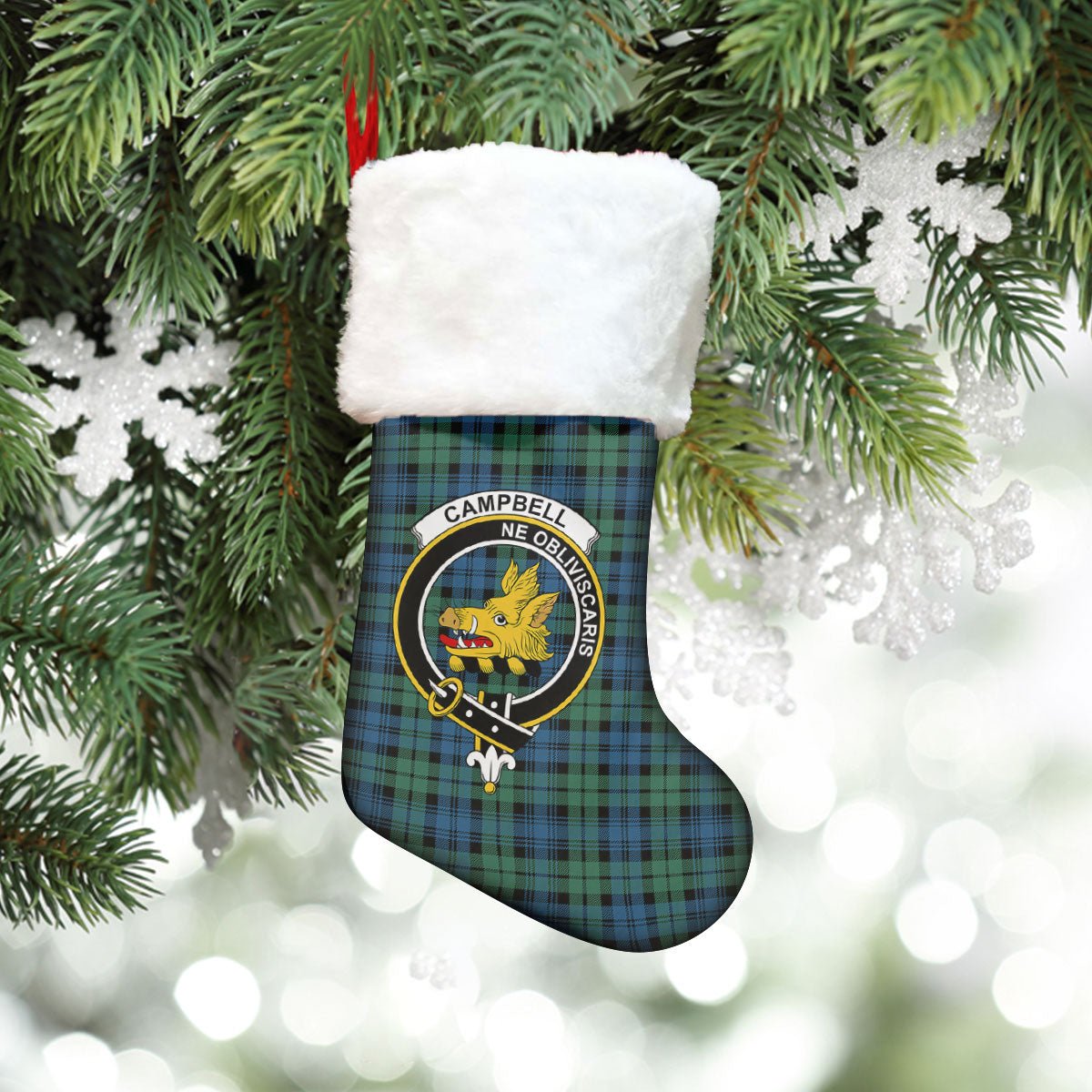 Clan Campbell Ancient 02 Tartan Crest Christmas Stocking CT13 Campbell Ancient 02 Tartan Tartan Stocking   