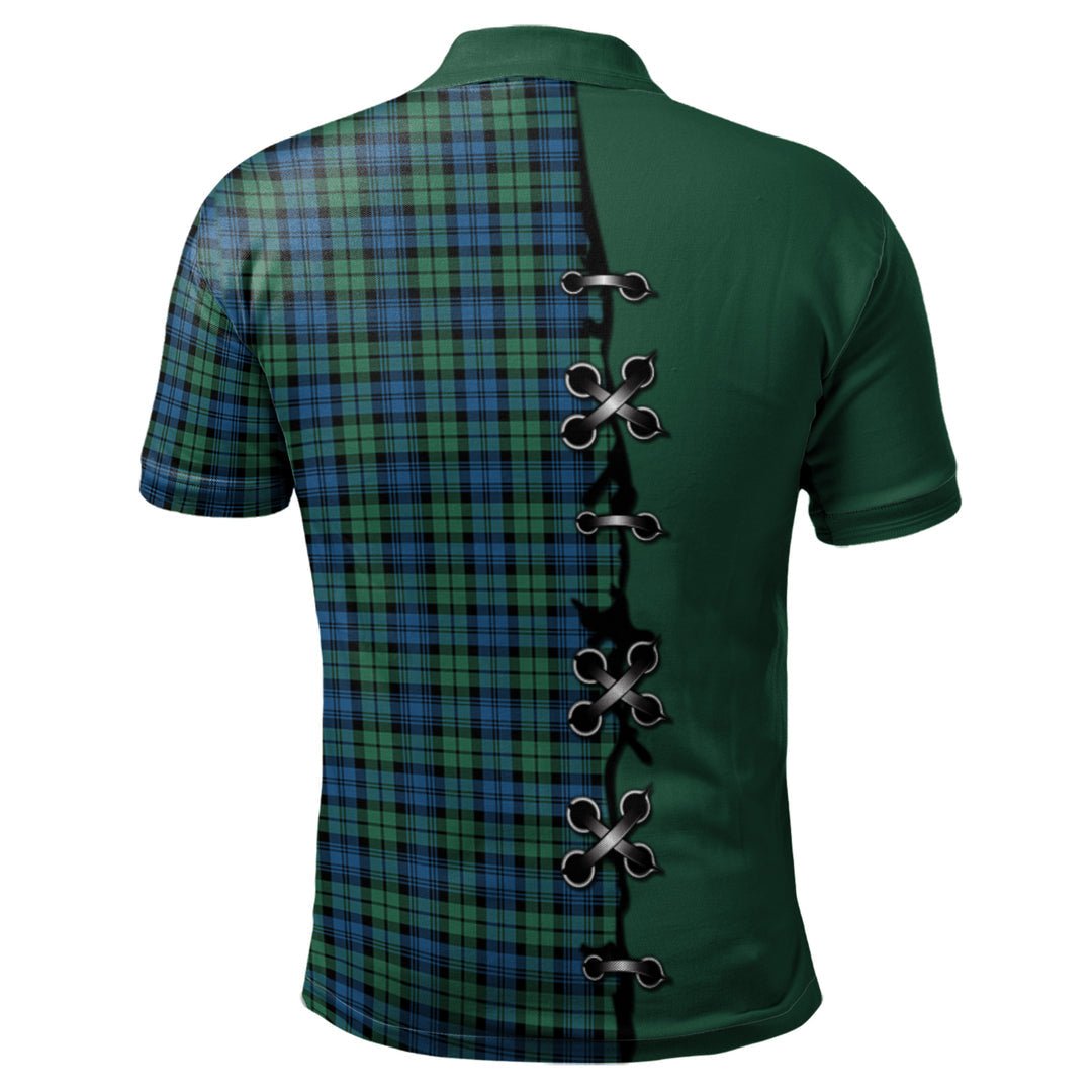 Clan Campbell Ancient 02 Tartan Polo Shirt - Lion Rampant And Celtic Thistle Style OE14 Campbell Ancient 02 Tartan Tartan Polo   