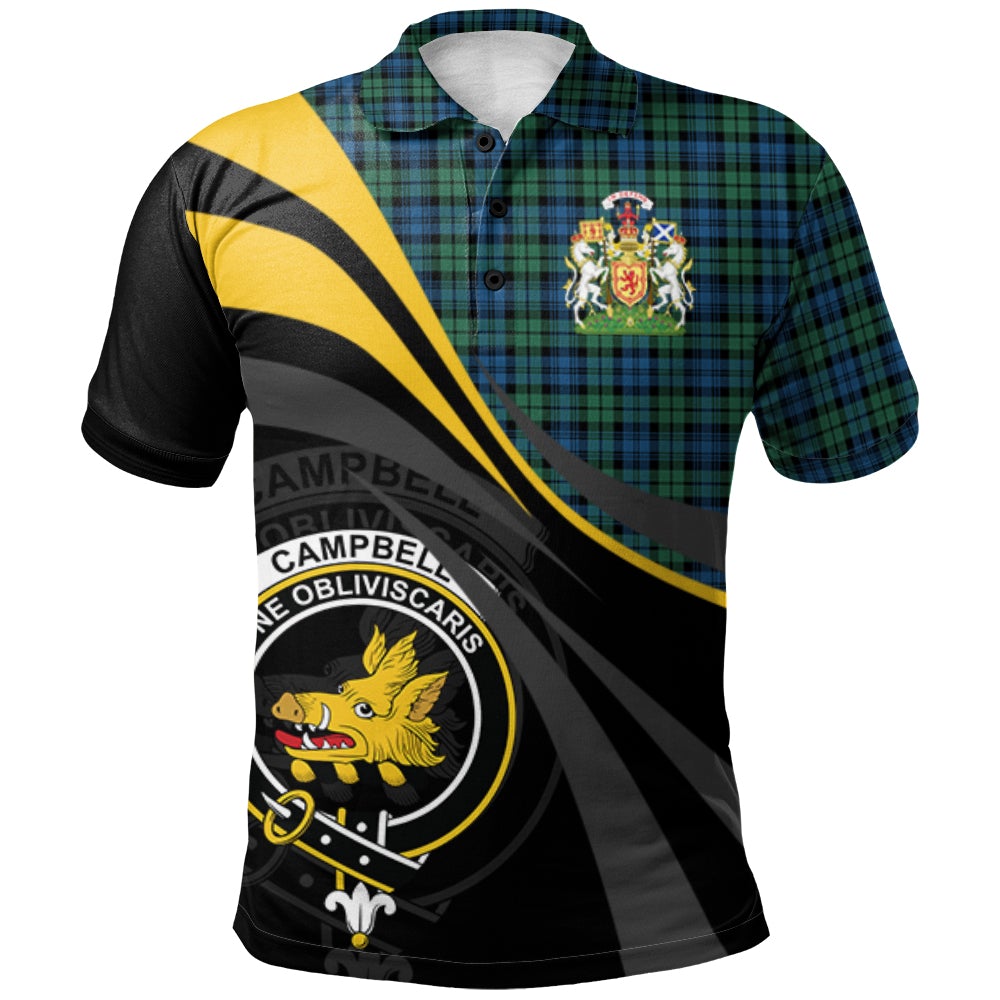 Clan Campbell Ancient 02 Tartan Polo Shirt - Royal Coat Of Arms Style UB12 Campbell Ancient 02 Tartan Tartan Polo   