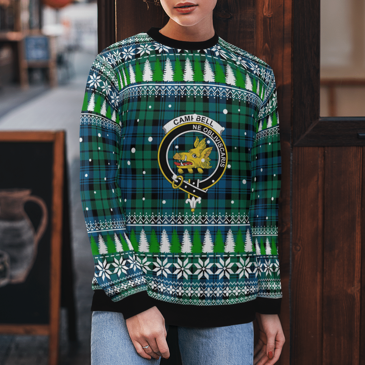 Clan Campbell Ancient Crest Tartan Christmas Ugly Sweater VI59 Campbell Ancient Crest Tartan Tartan Ugly Sweater   