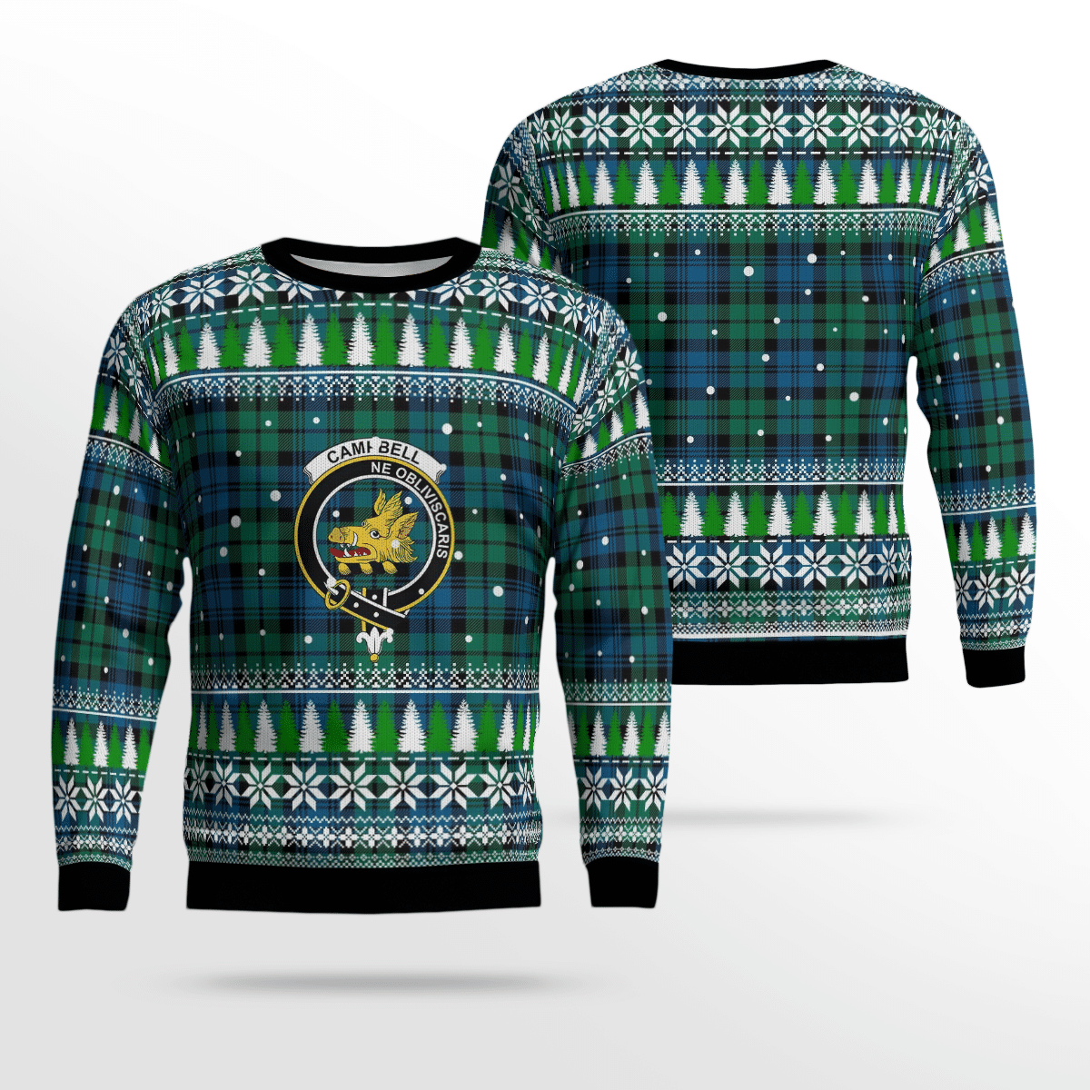 Clan Campbell Ancient Crest Tartan Christmas Ugly Sweater VI59 Campbell Ancient Crest Tartan Tartan Ugly Sweater   