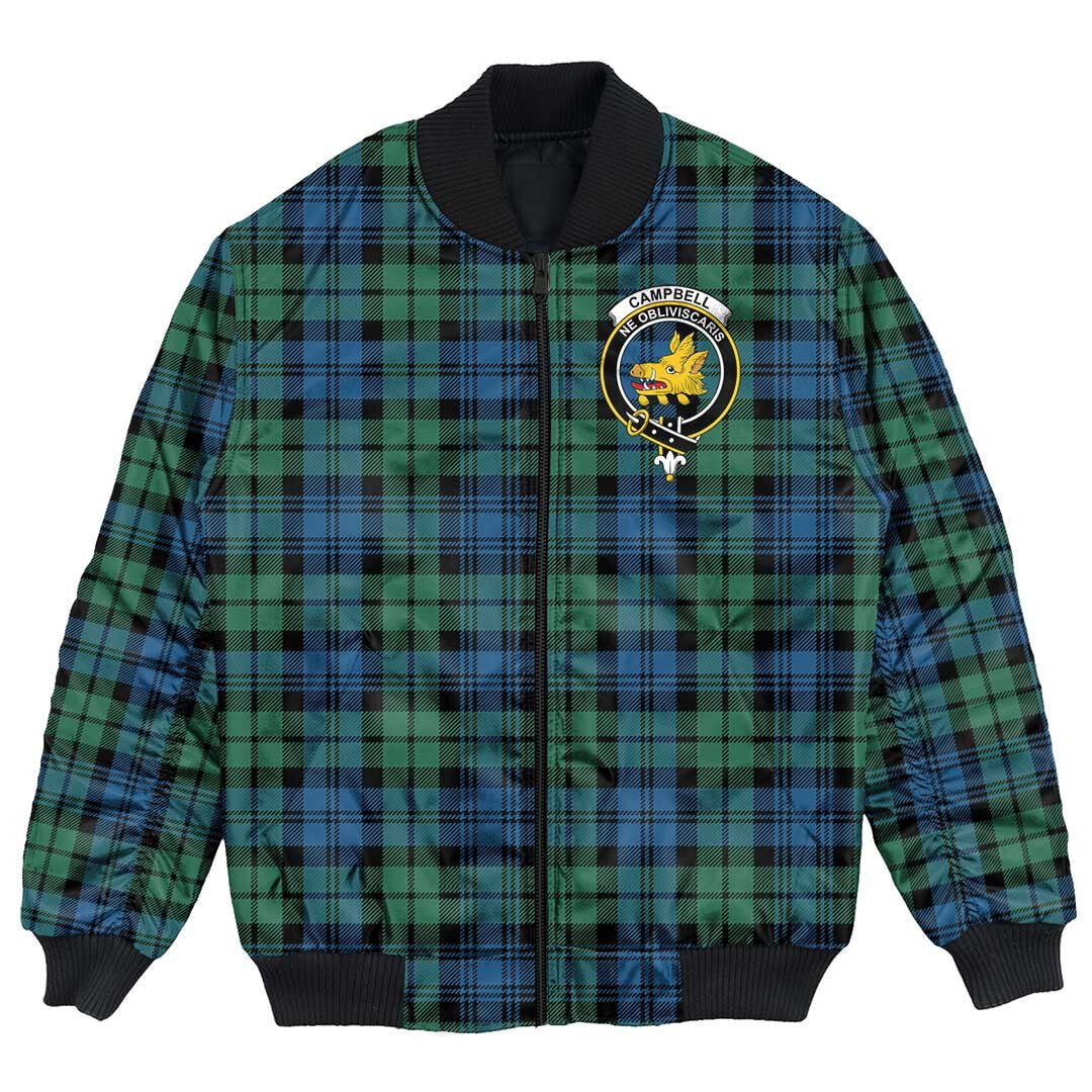 Clan Campbell Ancient Tartan Crest Bomber Jacket EO64 Campbell Ancient Tartan Tartan Bomber Jacket   