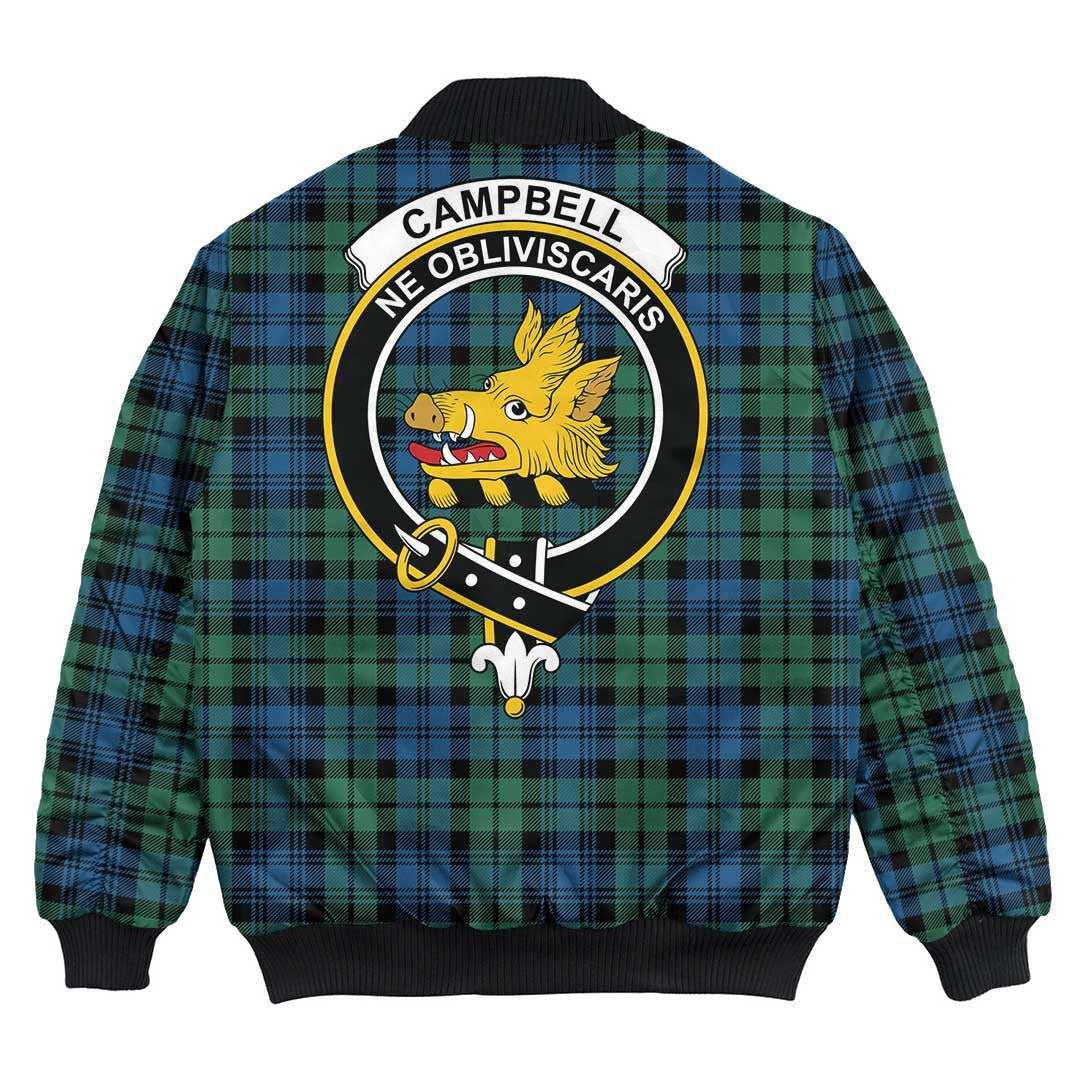 Clan Campbell Ancient Tartan Crest Bomber Jacket EO64 Campbell Ancient Tartan Tartan Bomber Jacket   