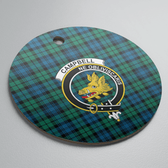 Clan Campbell Ancient Tartan Crest Round Ceramic Ornament YG90 Campbell Ancient Tartan Tartan Christmas   