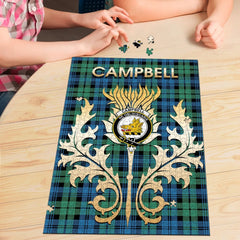 Clan Campbell Ancient Tartan Crest Thistle Jigsaw Puzzles Gift For Family HF51 Clan Campbell Tartan Today   