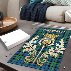 Clan Campbell Ancient Tartan Crest Thistle Jigsaw Puzzles Gift For Family HF51 Clan Campbell Tartan Today   