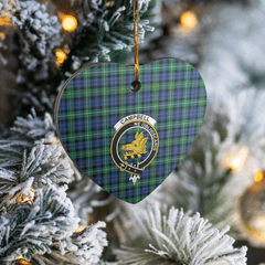 Clan Campbell Argyll Ancient Tartan Crest Heart Ceramic Ornament MC60 Campbell Argyll Ancient Tartan Tartan Christmas   