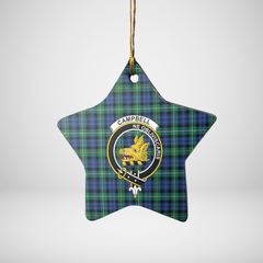 Clan Campbell Argyll Ancient Tartan Crest Star Ceramic Ornament YW68 Campbell Argyll Ancient Tartan Tartan Christmas   