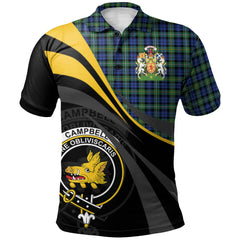 Clan Campbell Argyll Ancient Tartan Polo Shirt - Royal Coat Of Arms Style JB50 Campbell Argyll Ancient Tartan Tartan Polo   