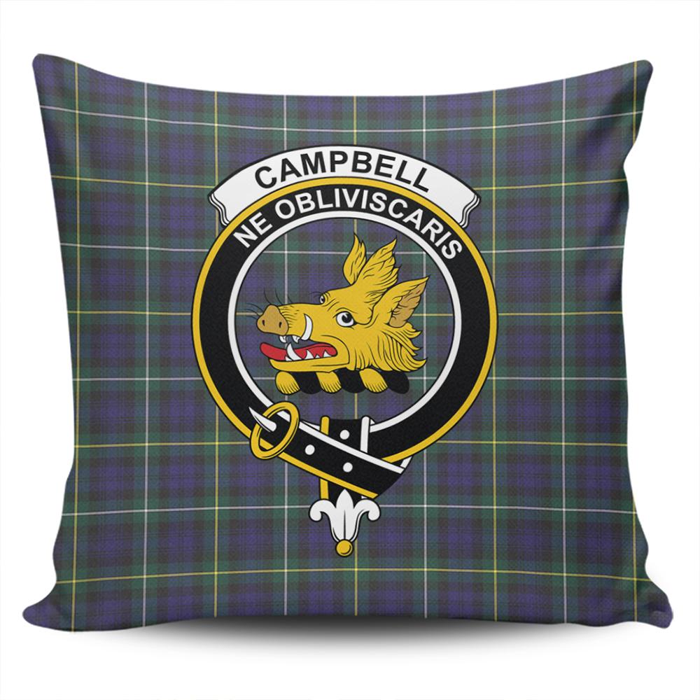 Clan Campbell Argyll Modern Tartan Crest Pillow Cover RM63 Clan Campbell Tartan Today   