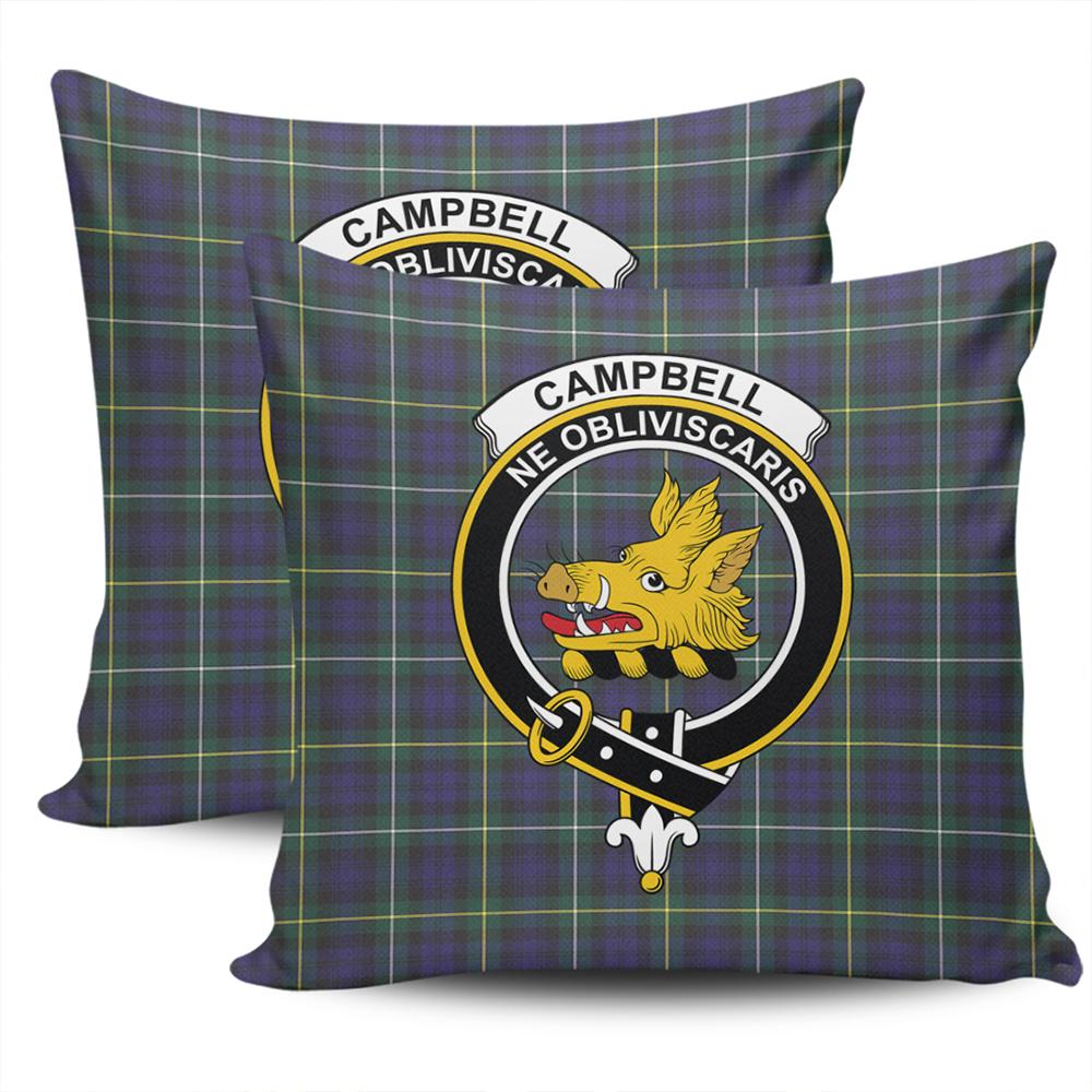 Clan Campbell Argyll Modern Tartan Crest Pillow Cover RM63 Clan Campbell Tartan Today   