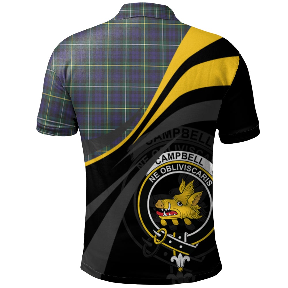 Clan Campbell Argyll Modern Tartan Polo Shirt - Royal Coat Of Arms Style NB92 Campbell Argyll Modern Tartan Tartan Polo   