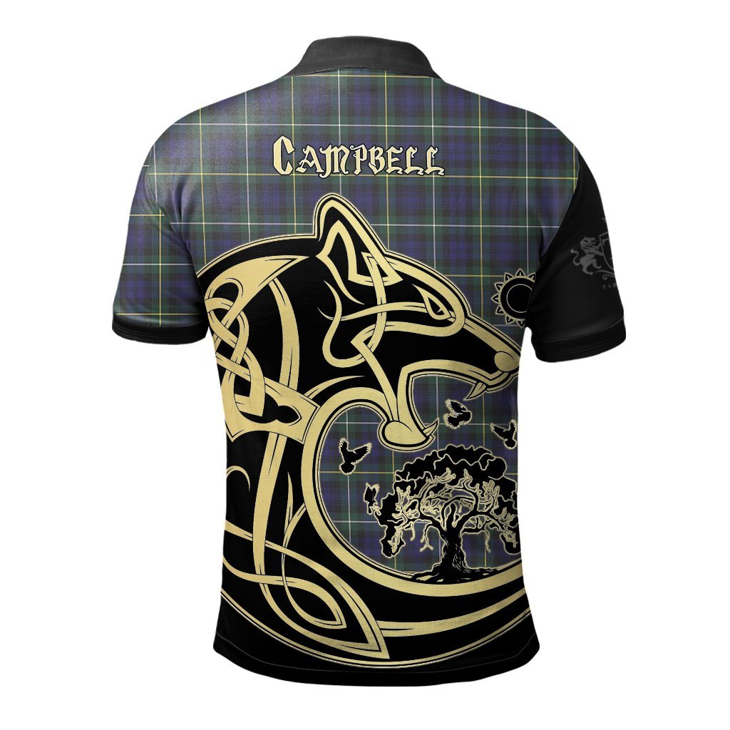 Clan Campbell Argyll Modern Tartan Polo Shirt Viking Wolf OF83 Campbell Argyll Modern Tartan Tartan Polo   