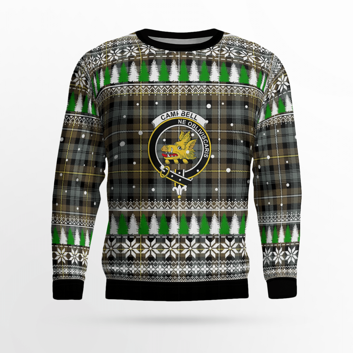 Clan Campbell Argyll Weathered Crest Tartan Christmas Ugly Sweater GO46 Campbell Argyll Weathered Crest Tartan Tartan Ugly Sweater   