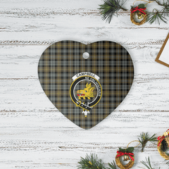 Clan Campbell Argyll Weathered Tartan Crest Heart Ceramic Ornament QN42 Campbell Argyll Weathered Tartan Tartan Christmas   