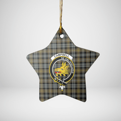 Clan Campbell Argyll Weathered Tartan Crest Star Ceramic Ornament LI40 Campbell Argyll Weathered Tartan Tartan Christmas   