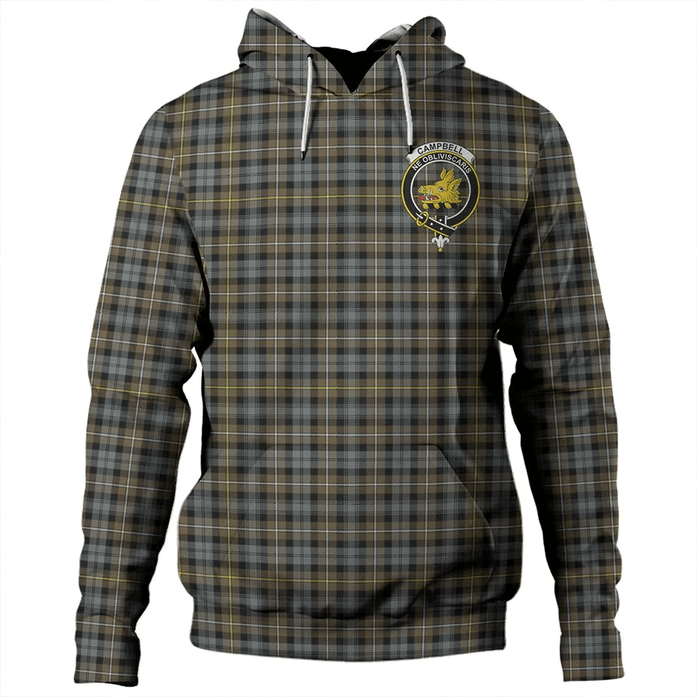 Clan Campbell Argyll Weathered Tartan Hoodie Crest JXL6D55L-1 Campbell Argyll Weathered Tartan Hoodies   