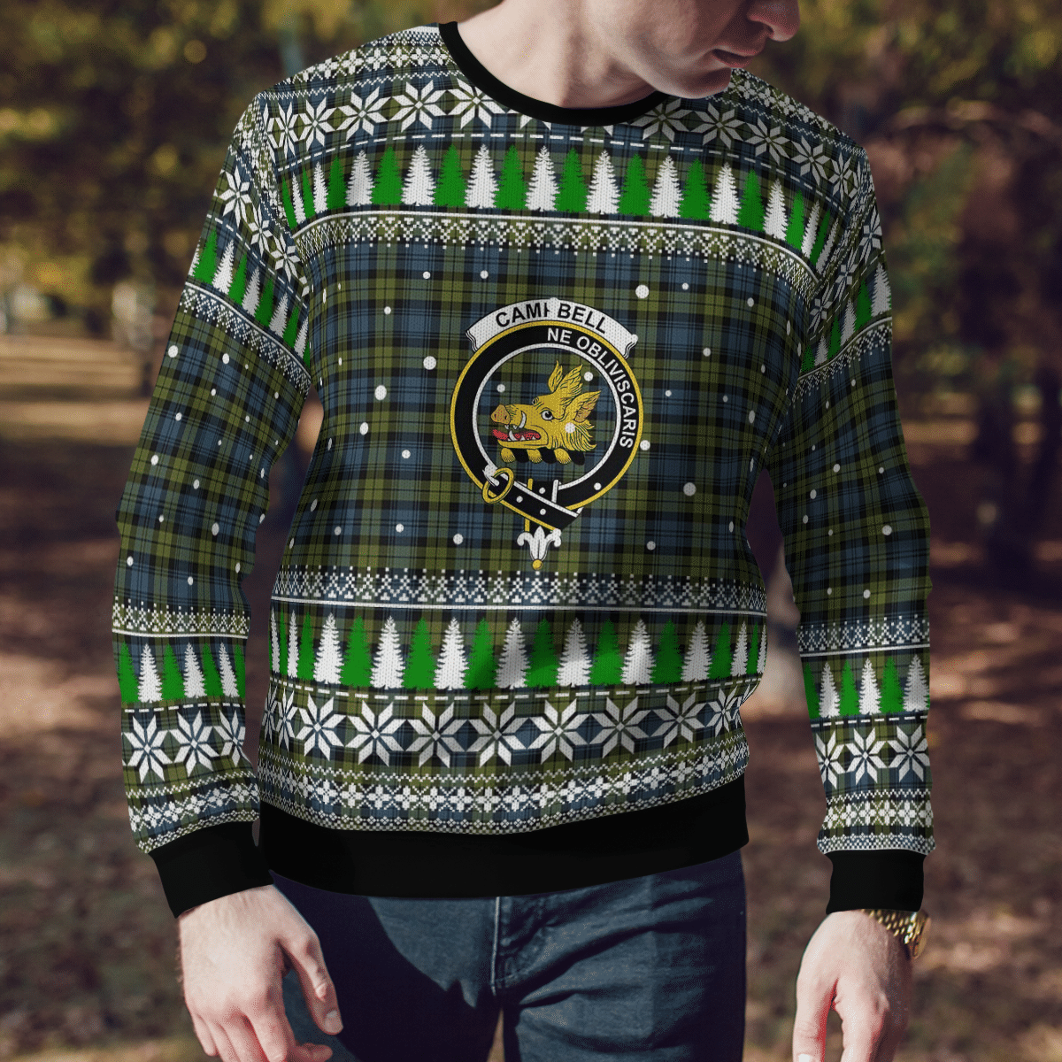 Clan Campbell Crest Tartan Christmas Ugly Sweater KH37 Campbell Crest Tartan Tartan Ugly Sweater   