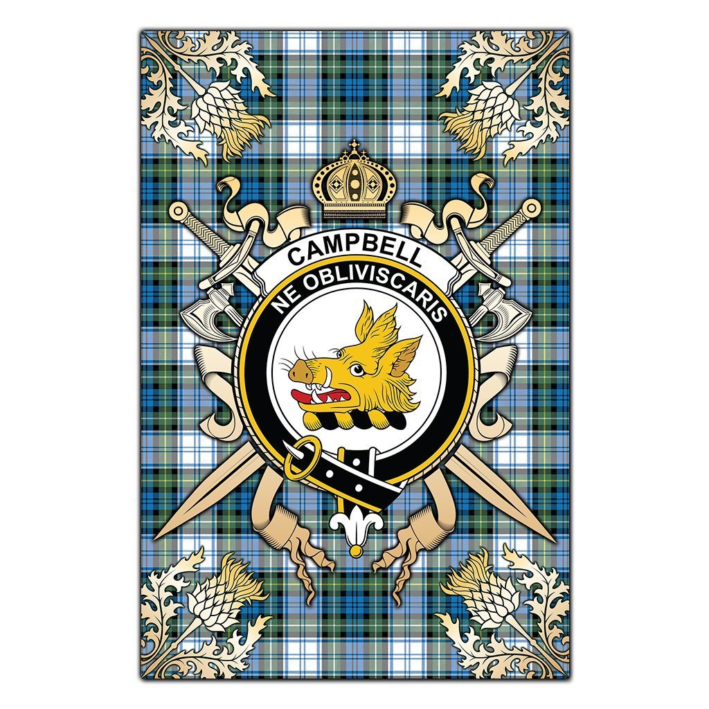 Clan Campbell Dress Ancient Tartan Crest Black Garden Flag  - Gold Thistle  GI67 Clan Campbell Tartan Today   