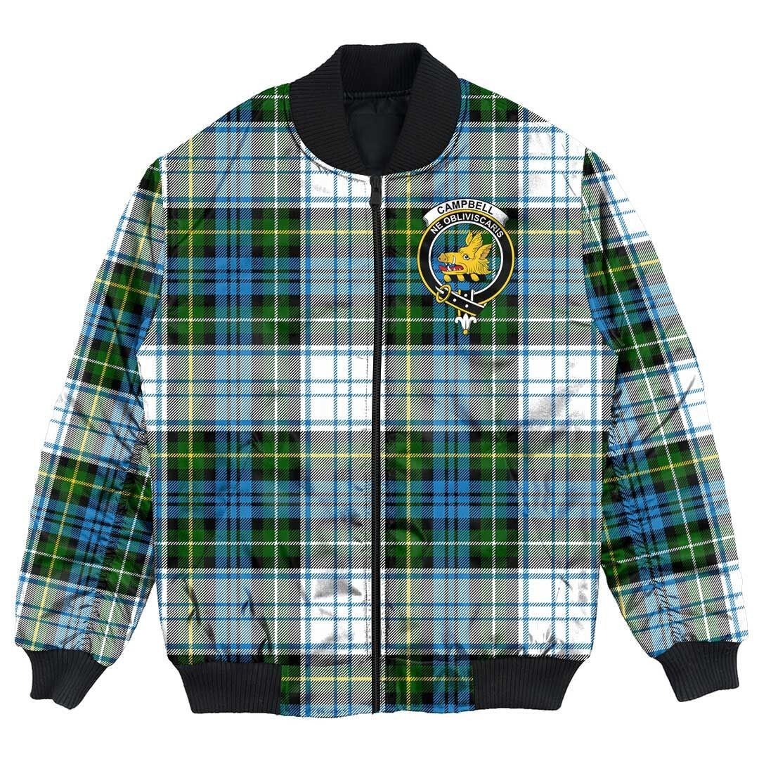 Clan Campbell Dress Ancient Tartan Crest Bomber Jacket MW37 Campbell Dress Ancient Tartan Tartan Bomber Jacket   