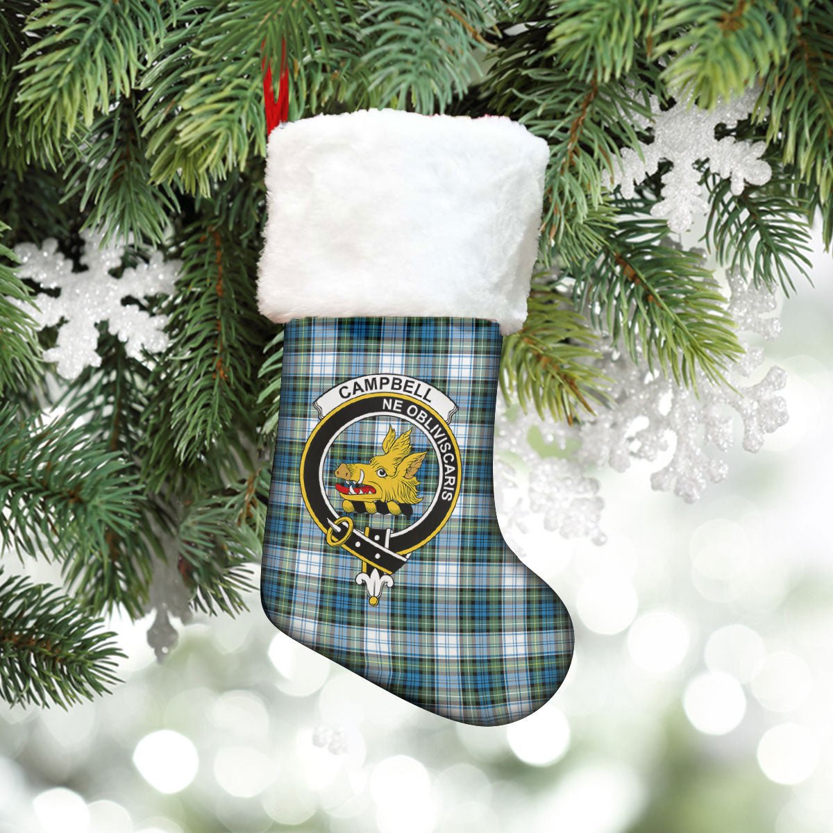 Clan Campbell Dress Ancient Tartan Crest Christmas Stocking YN78 Campbell Dress Ancient Tartan Tartan Stocking   