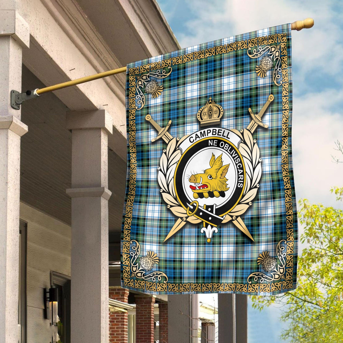 Clan Campbell Dress Ancient Tartan Crest Garden Flag  - Celtic Thistle  IH93 Clan Campbell Tartan Today   