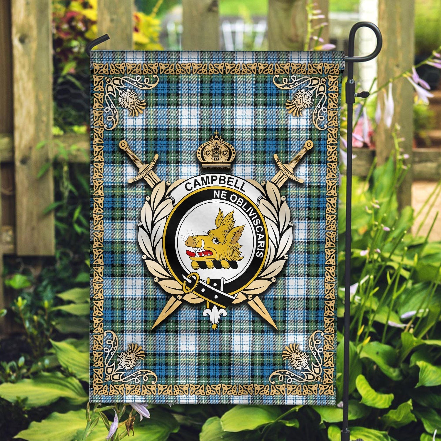 Clan Campbell Dress Ancient Tartan Crest Garden Flag  - Celtic Thistle  IH93 Clan Campbell Tartan Today   