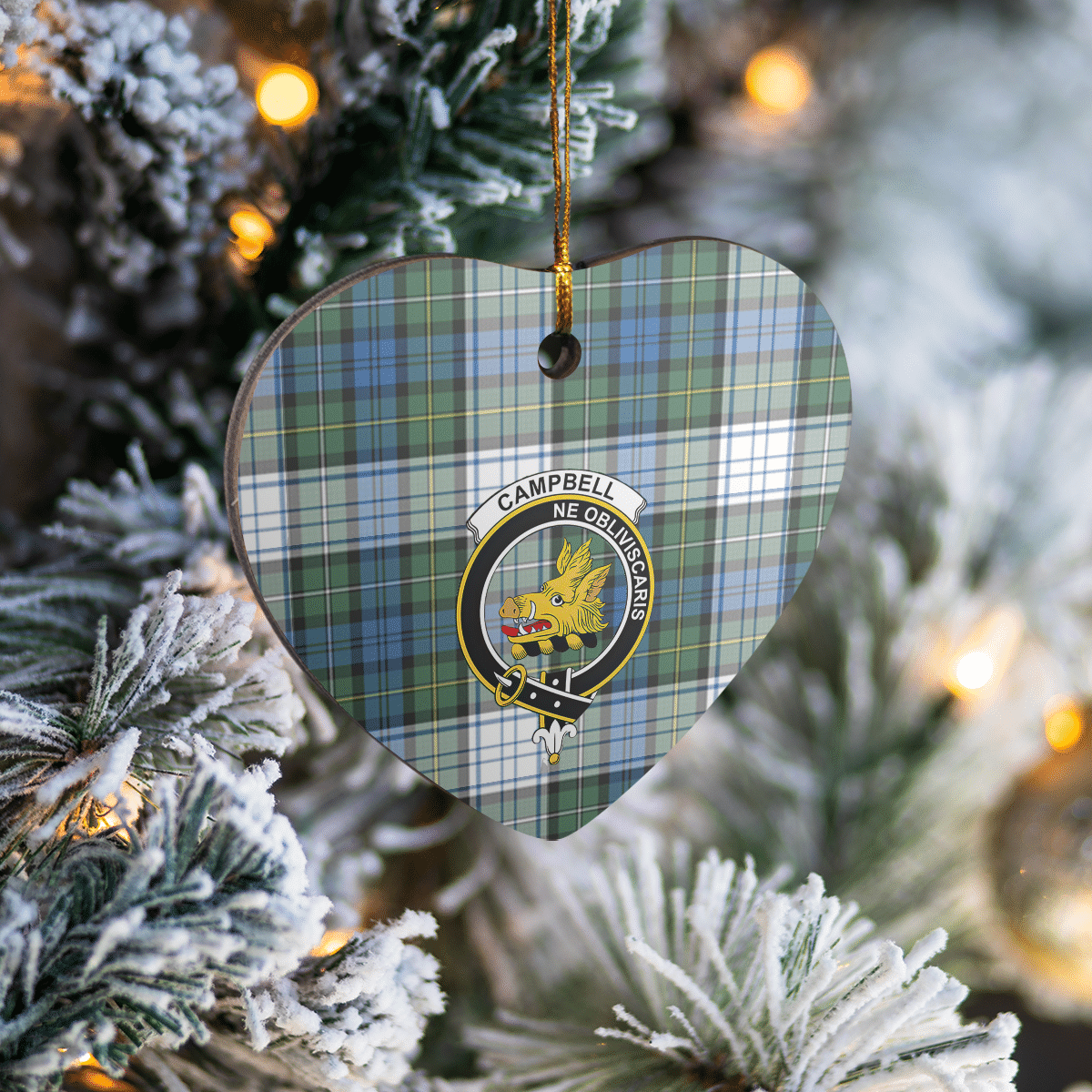 Clan Campbell Dress Ancient Tartan Crest Heart Ceramic Ornament UC93 Campbell Dress Ancient Tartan Tartan Christmas   