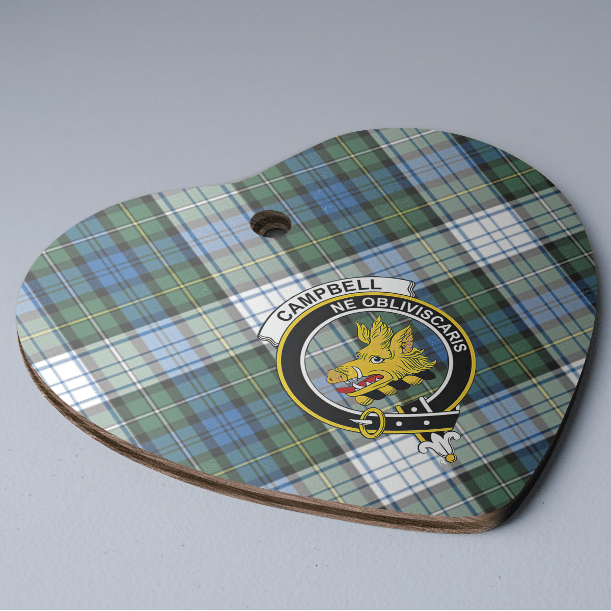 Clan Campbell Dress Ancient Tartan Crest Heart Ceramic Ornament UC93 Campbell Dress Ancient Tartan Tartan Christmas   