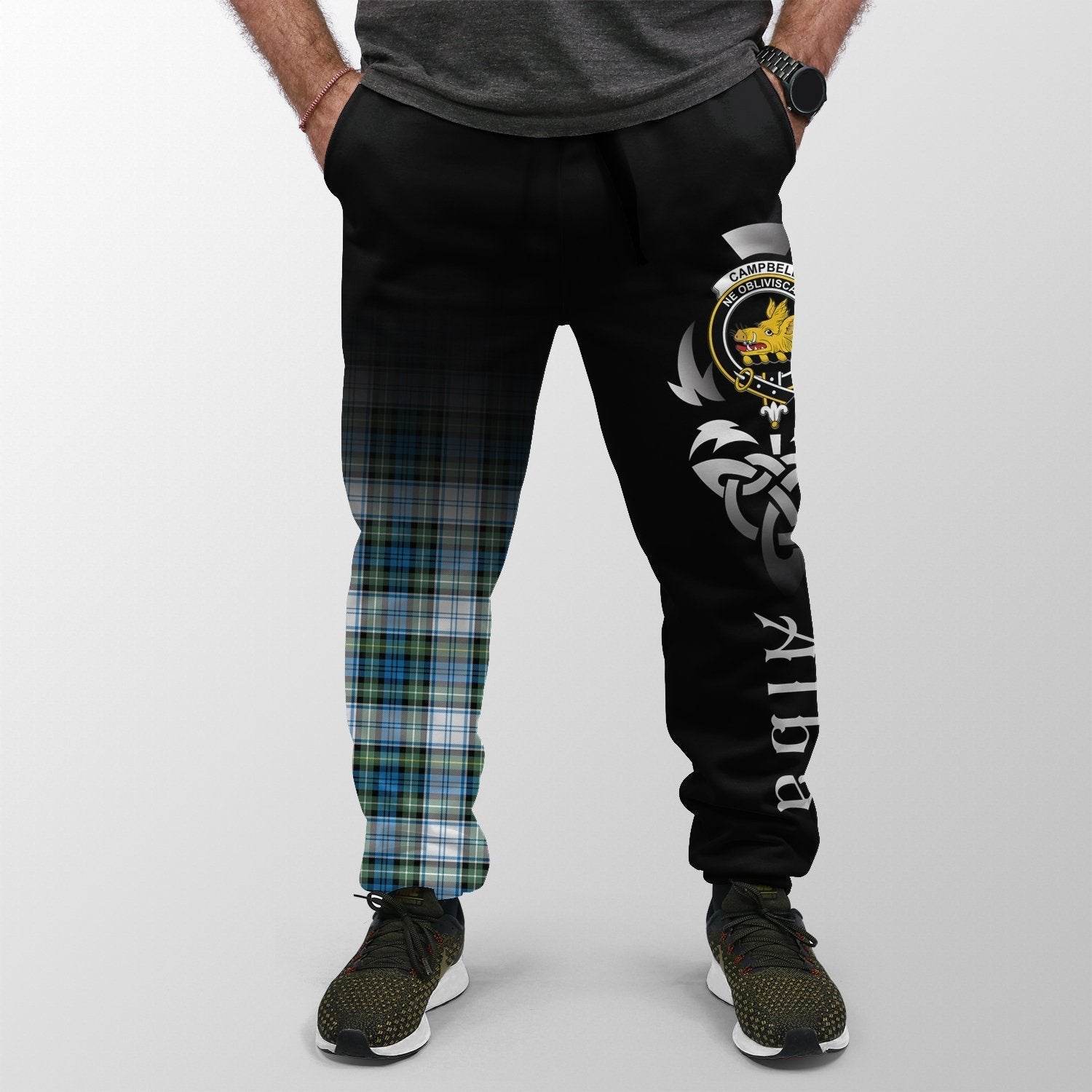 Clan Campbell Dress Ancient Tartan Crest Jogger Sweatpants  Alba Celtic Style NY51 Clan Campbell Tartan Today   