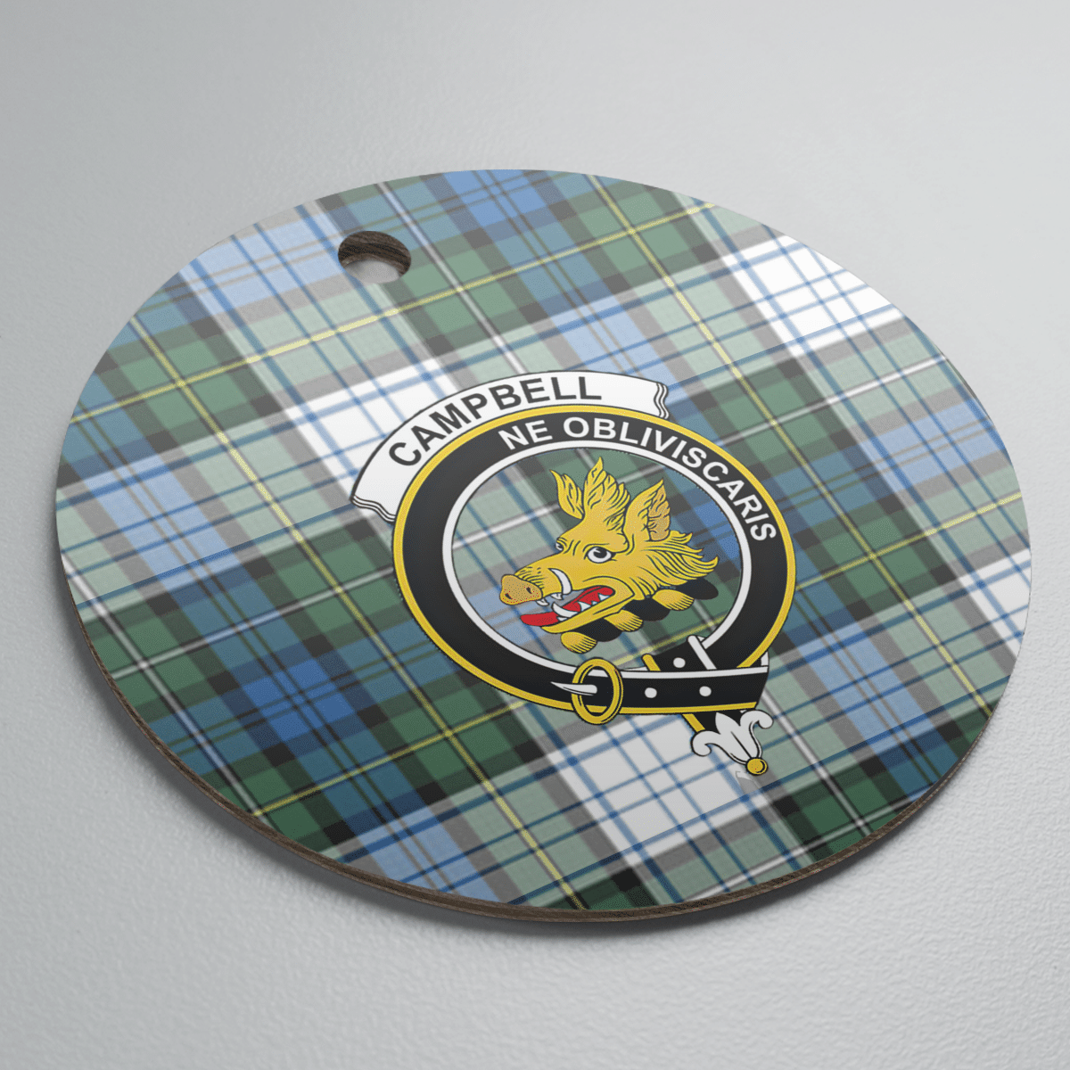 Clan Campbell Dress Ancient Tartan Crest Round Ceramic Ornament SU33 Campbell Dress Ancient Tartan Tartan Christmas   