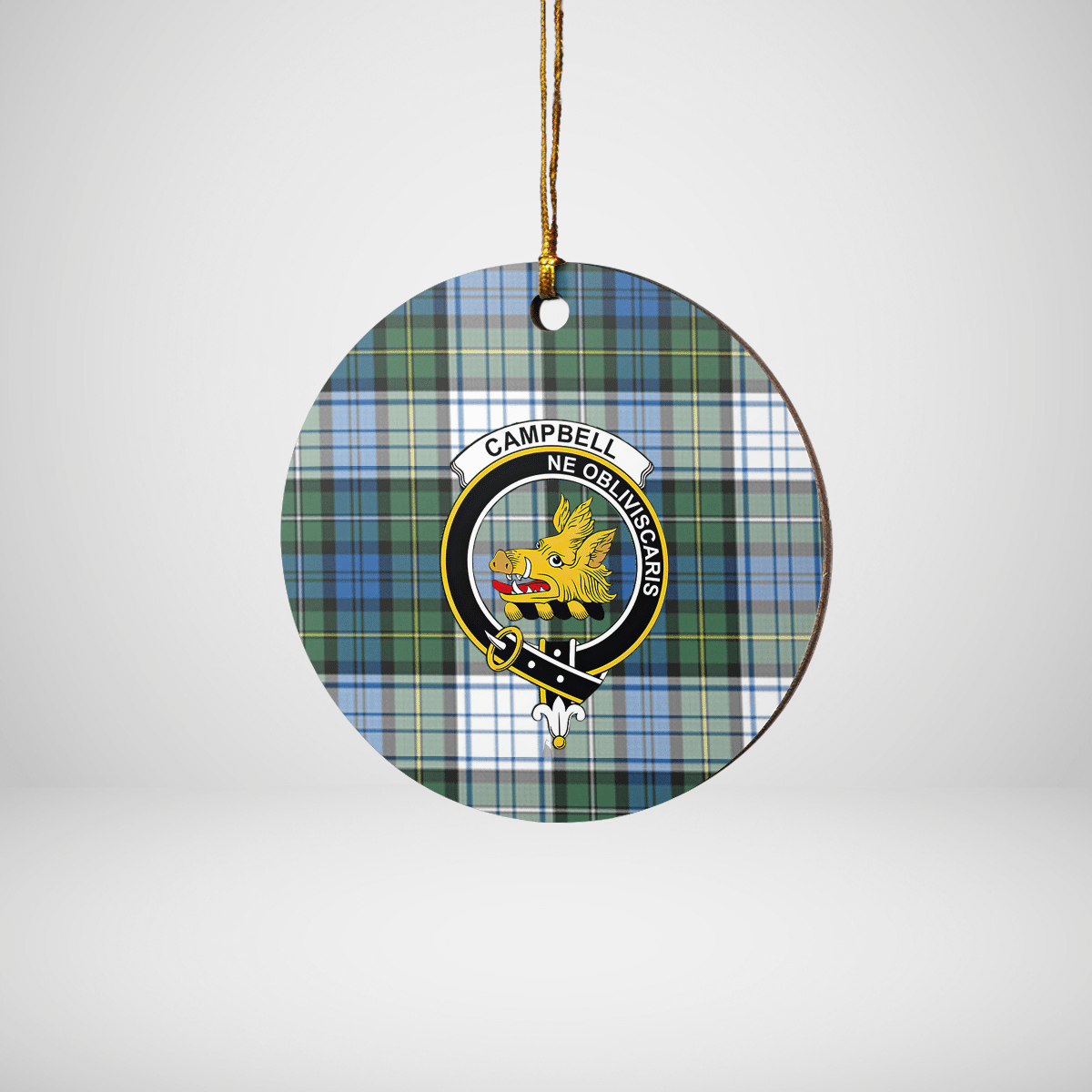 Clan Campbell Dress Ancient Tartan Crest Round Ceramic Ornament SU33 Campbell Dress Ancient Tartan Tartan Christmas   