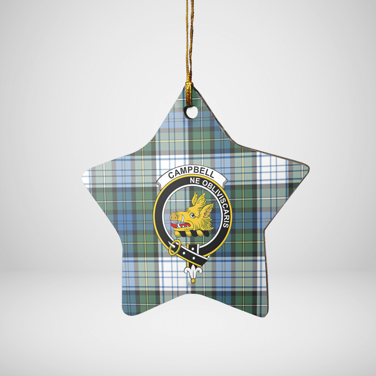 Clan Campbell Dress Ancient Tartan Crest Star Ceramic Ornament ZY56 Campbell Dress Ancient Tartan Tartan Christmas   