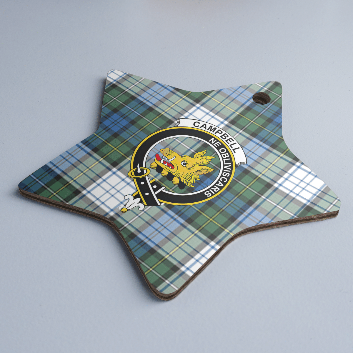 Clan Campbell Dress Ancient Tartan Crest Star Ceramic Ornament ZY56 Campbell Dress Ancient Tartan Tartan Christmas   