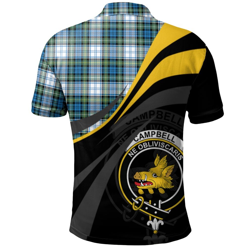 Clan Campbell Dress Ancient Tartan Polo Shirt - Royal Coat Of Arms Style RP90 Campbell Dress Ancient Tartan Tartan Polo   