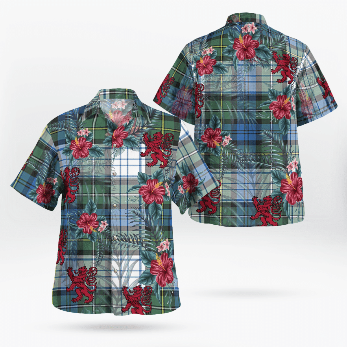 Clan Campbell Dress Ancient Tartan Scottish Lion Hawaiian Shirt OE95 Campbell Dress Ancient Tartan Tartan Hawaii Shirt   