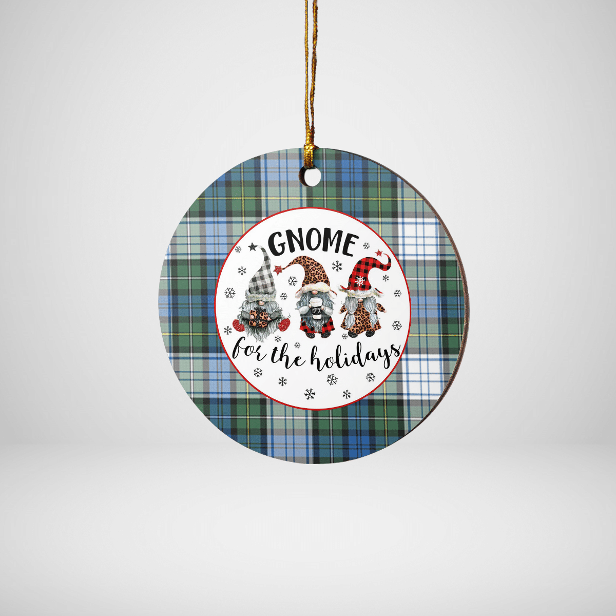 Clan Campbell Dress Ancient Tartan Tartan Crest Gnome Round Ceramic Ornament CK33 Campbell Dress Ancient Tartan Tartan Christmas   