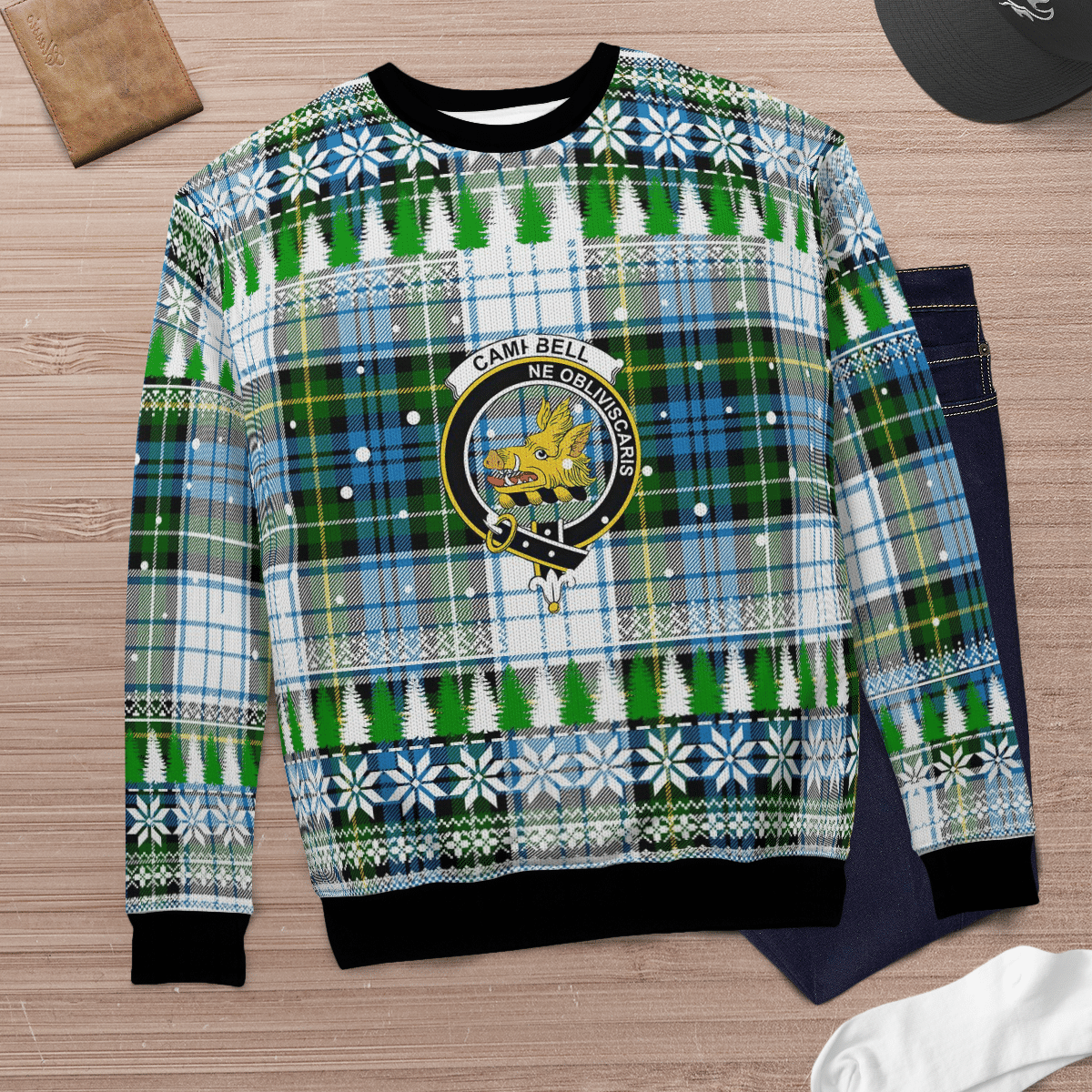 Clan Campbell Dress Crest Tartan Christmas Ugly Sweater IV45 Campbell Dress Crest Tartan Tartan Ugly Sweater   