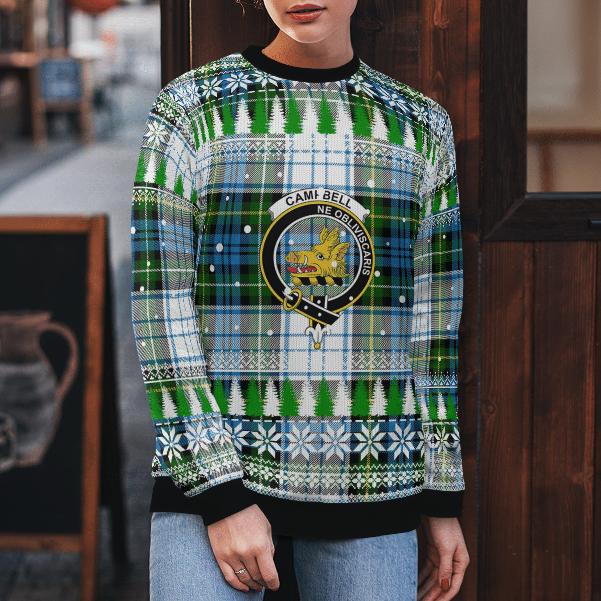 Clan Campbell Dress Crest Tartan Christmas Ugly Sweater IV45 Campbell Dress Crest Tartan Tartan Ugly Sweater   