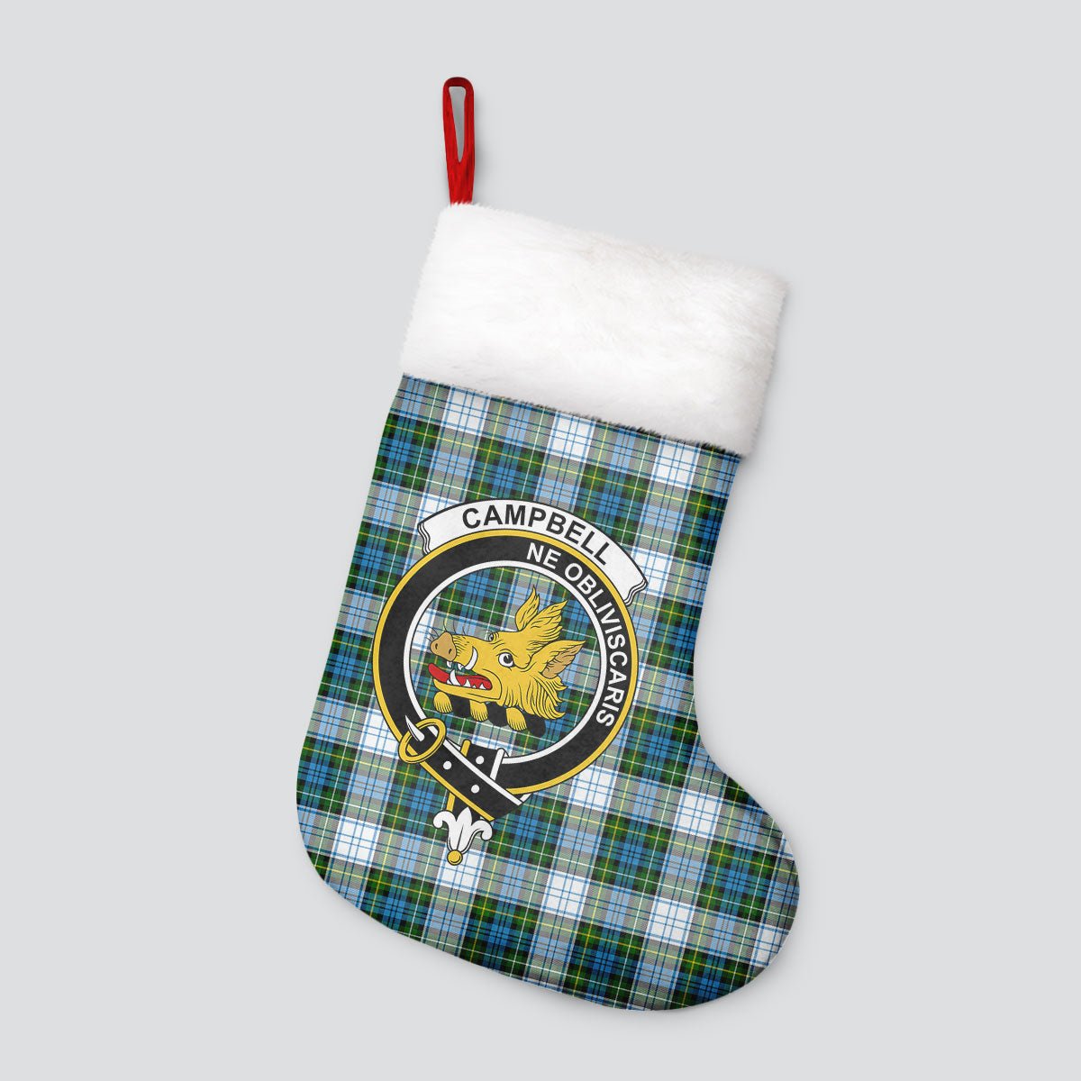 Clan Campbell Dress Tartan Crest Christmas Stocking QE73 Campbell Dress Tartan Tartan Stocking   